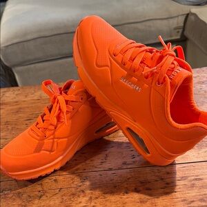 Skechers Vibrant Orange Athletic Shoes